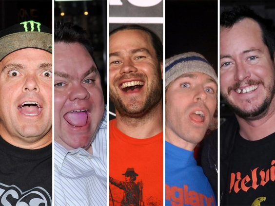 Members of the Jackass crew include Wee Man, left, Preston Lacy, Chris Pontius, Dave England and Ehren McGhehey. WINDSOR STAR