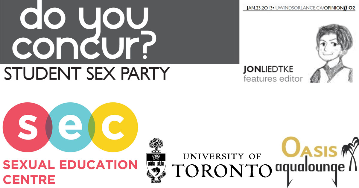 UWindsor Lance do you concur? Student Sex Party Issue 28, Volume 85 Jan. 23, 2013 Jon Liedtke Page 11