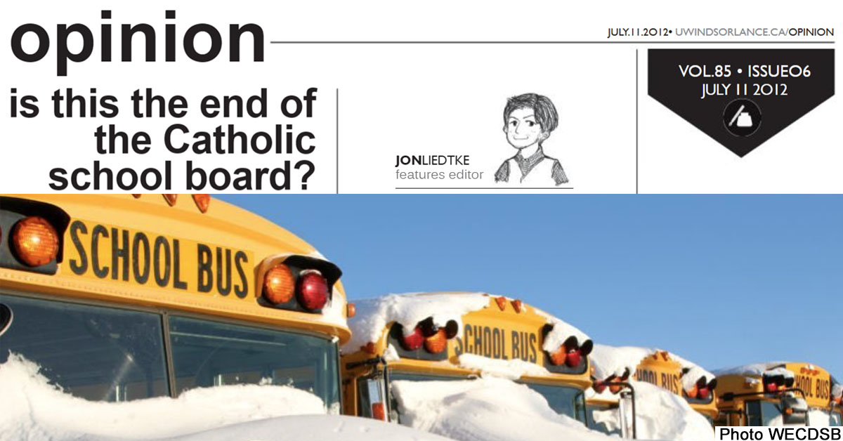 Is This the End of the Catholic School Board? (UWindsor Lance)