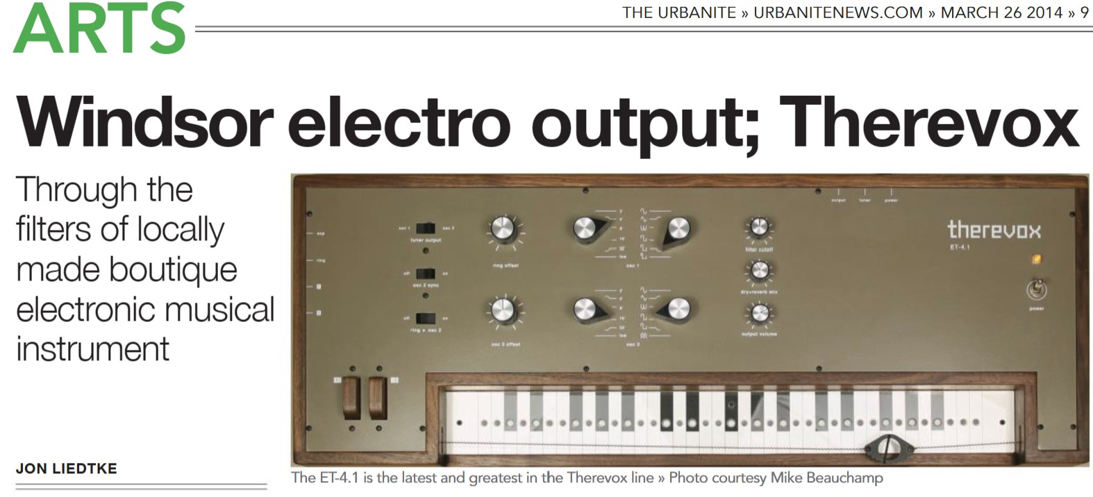 The Urbanite: Windsor electro output; Therevox