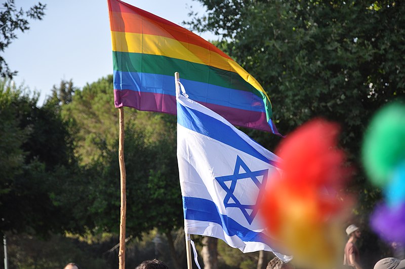 Pride and Israeli flag at Jerusalem Pride 2012 (Neil Ward)