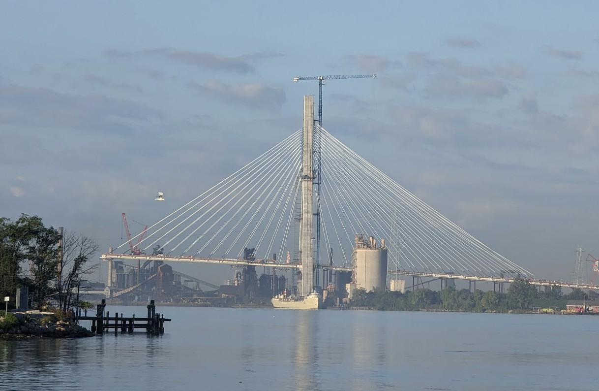 The Gordie Howe International Bridge under construction (Jon Liedtke)