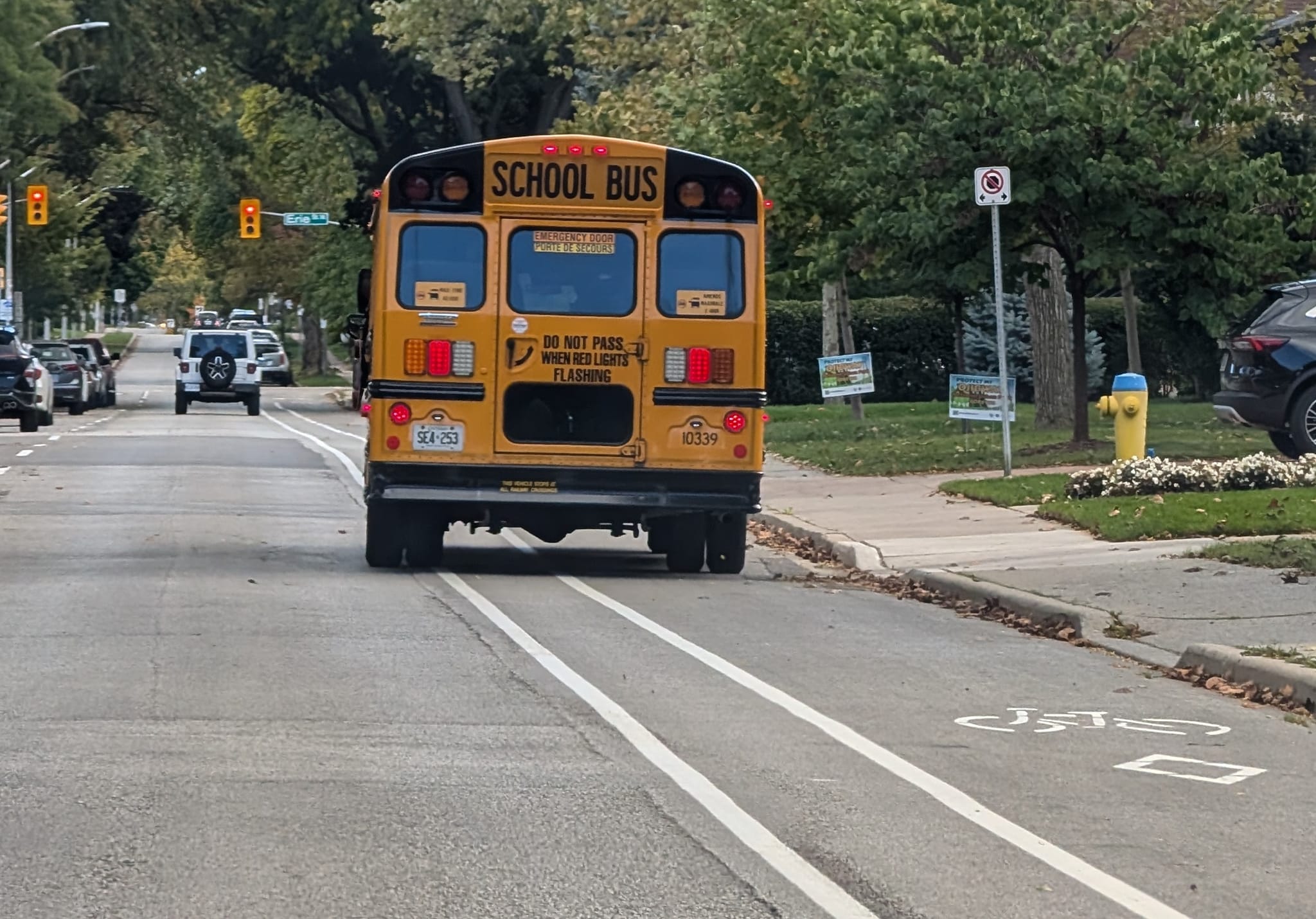 School Bus in the Bike Lane (Jon Liedtke)